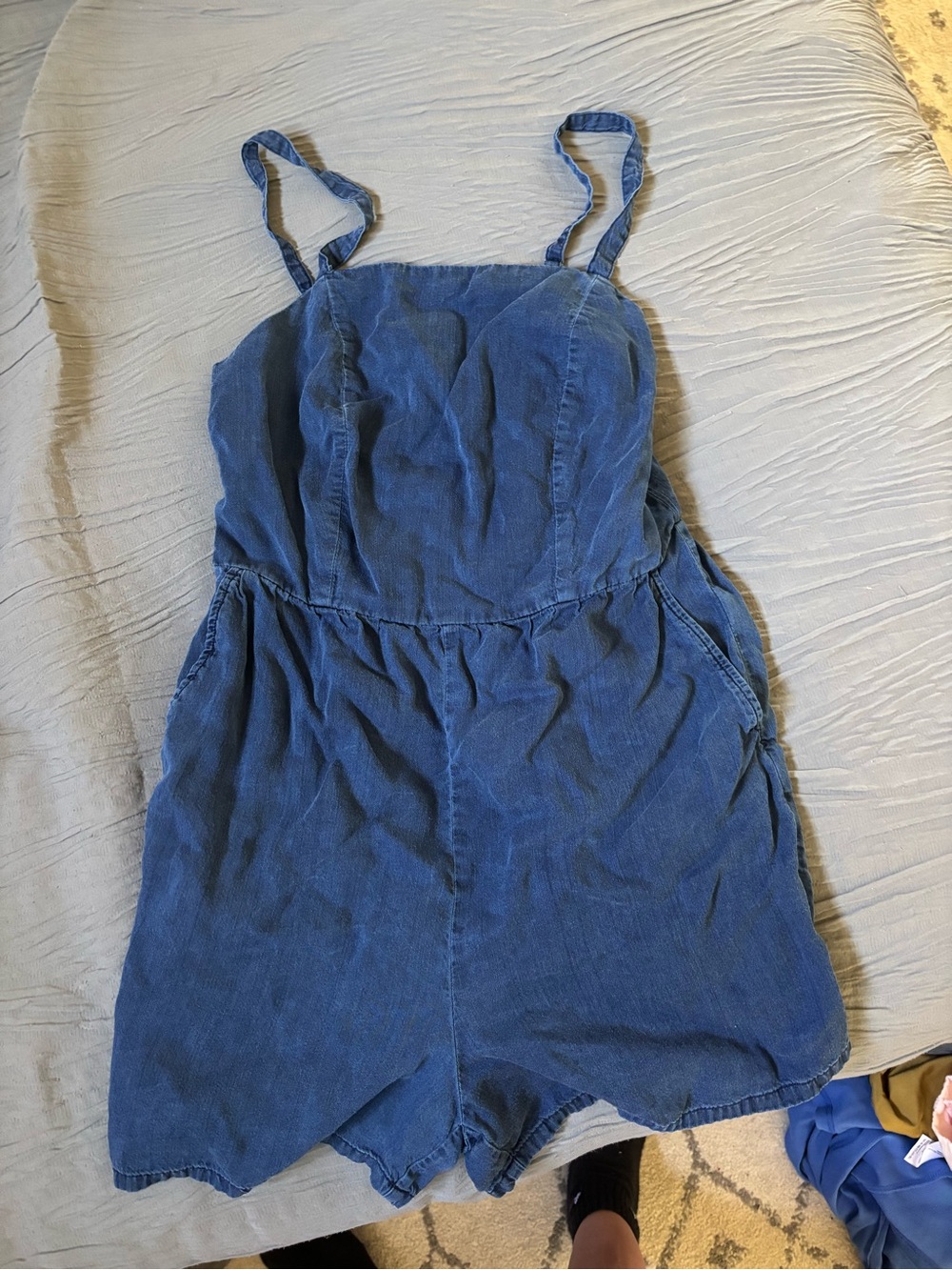 Old Navy Blue Denim Romper Shorts Jumpsuit